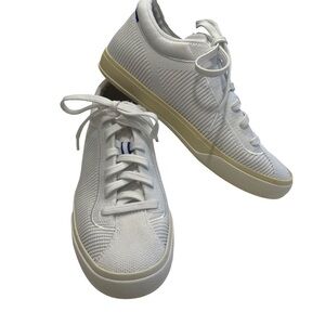 Rothy's Women's The Lace Up Bright White Knit Low Top Sneakers Shoes Size 7